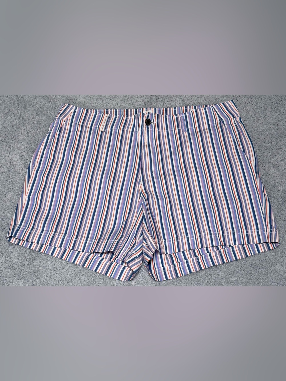 Gap Women's Classic Multicolor Striped 5” Chino Shorts Size 16 EUC